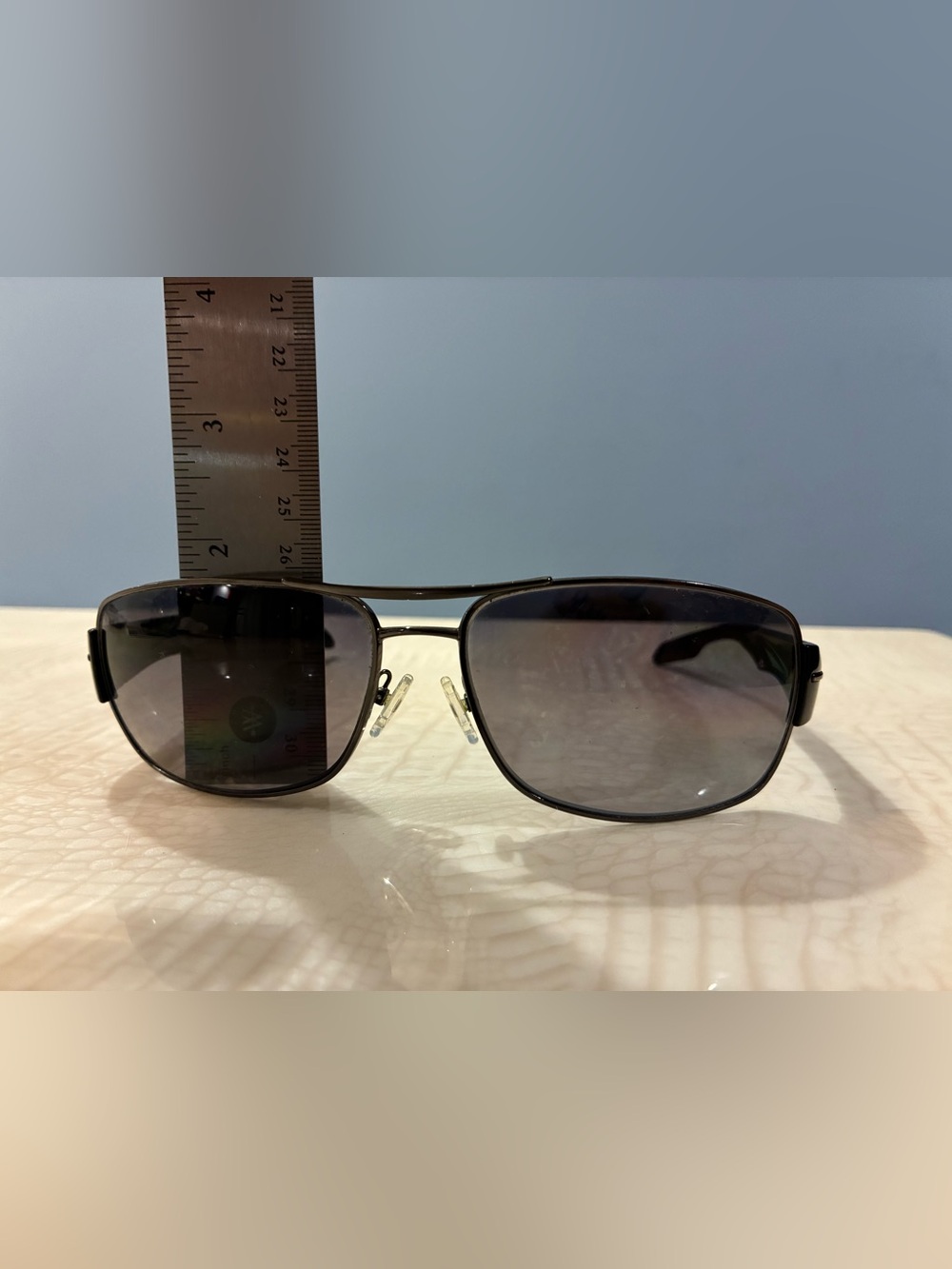 Prada Black Sunglasses with Red Stripe made in Italy - Picture 9 of 11